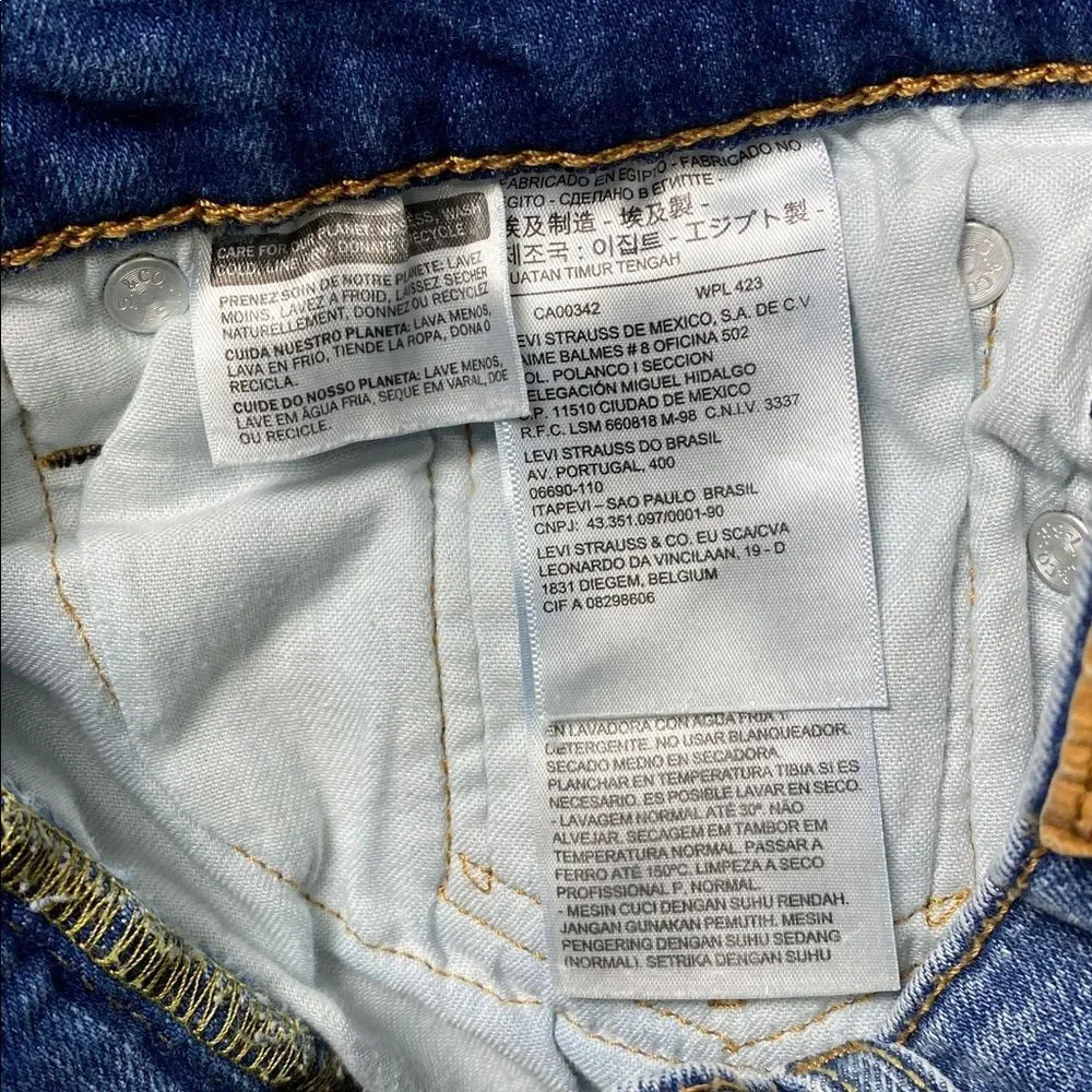 Levi’s 511 Cutoff Denim Shorts W28 L30 Frayed Hem Distressed Medium Wash